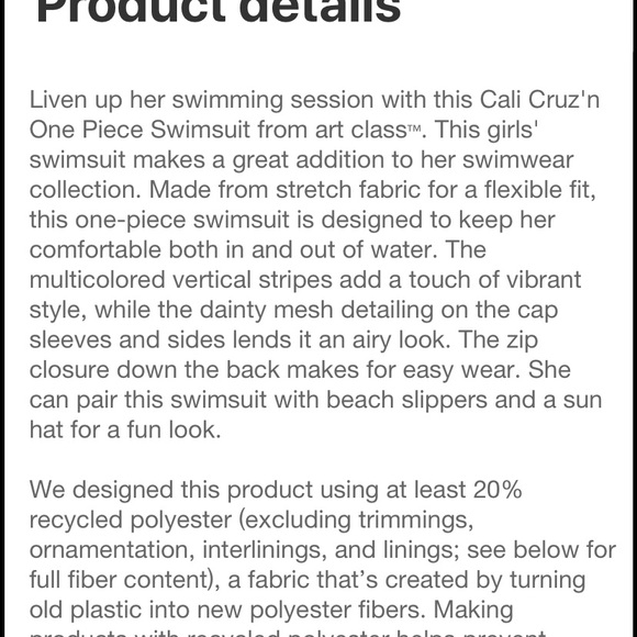 Art Class Back Zipper Multi Stripe One Piece - Picture 4 of 6